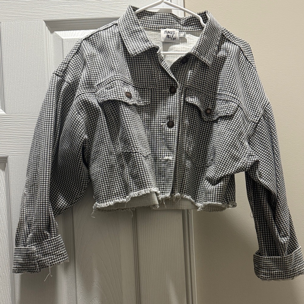 Princess Polly Black and White Cropped Jacket